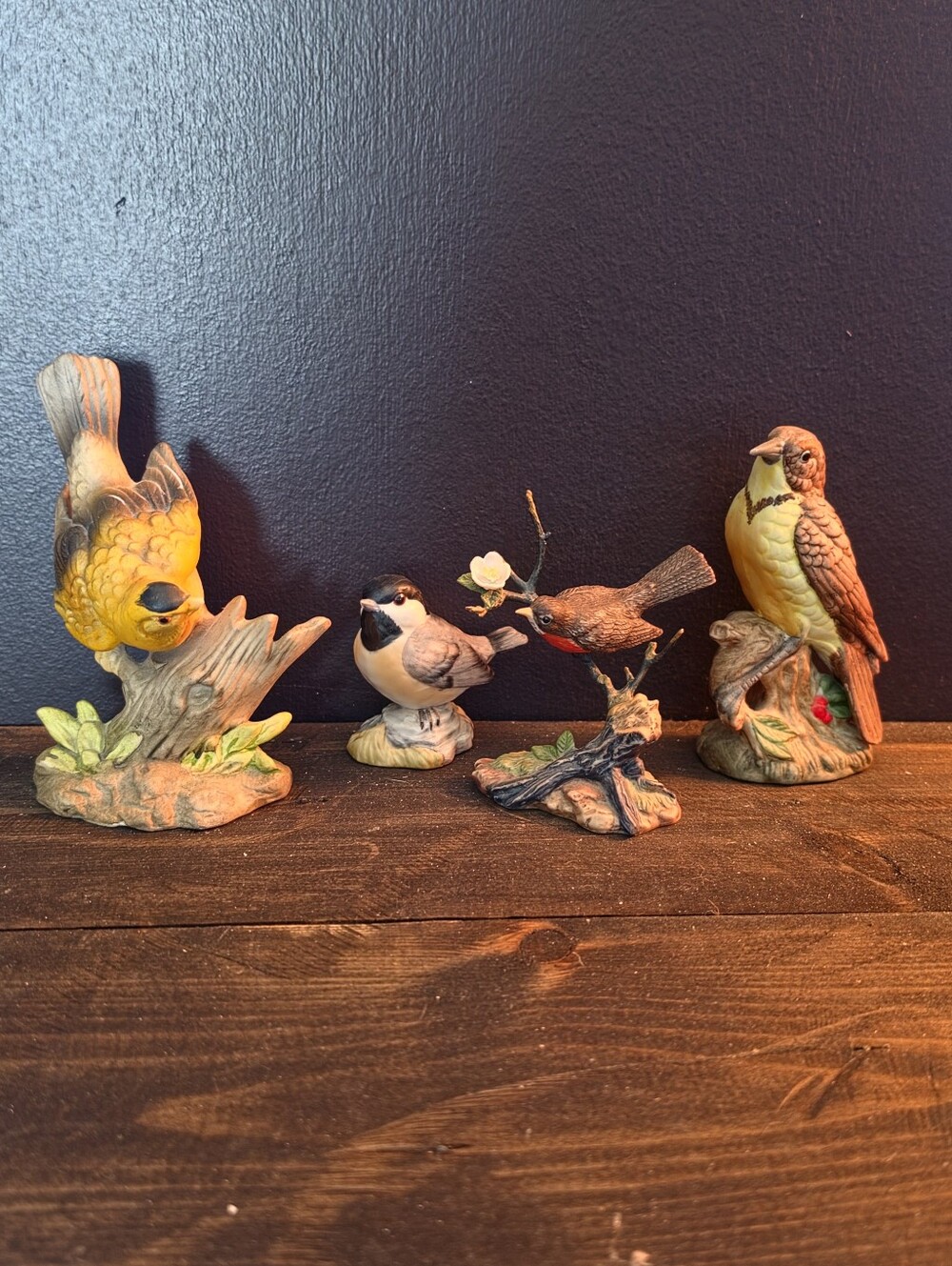 Vintage Porcelain Bird Figurine Lot 4 Enesco Audubon Gorham Japan Cottagecore